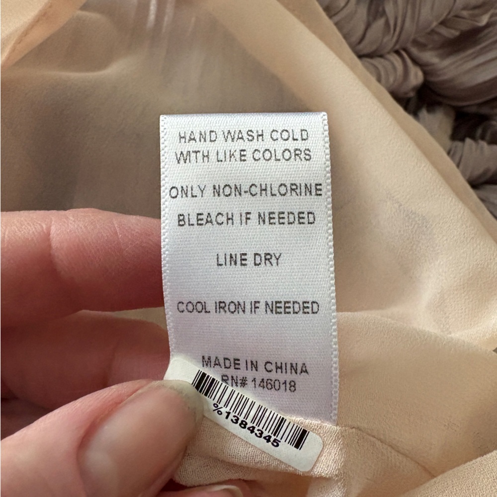 LOST + WANDER Bastille plisse metallic mini slip dress champagne party sz S EUC - Picture 12 of 15